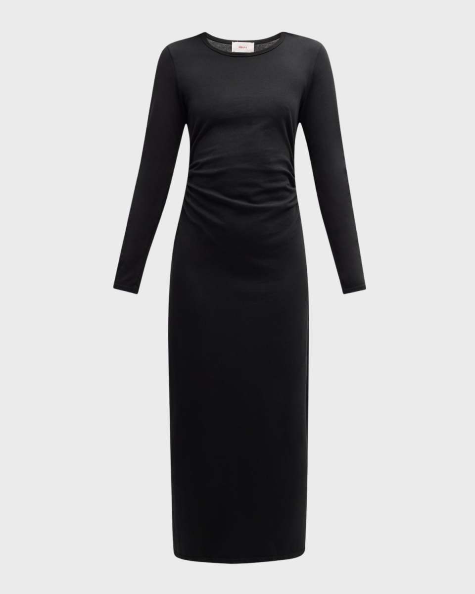 Wiley Ruched Cotton Midi Dress